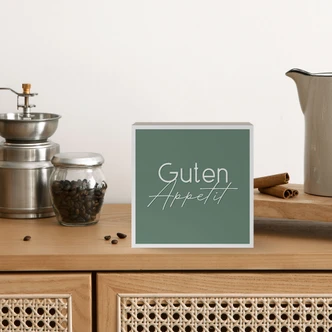 Holzbild zum Hinstellen - Guten Appetit - 15x15 cm 