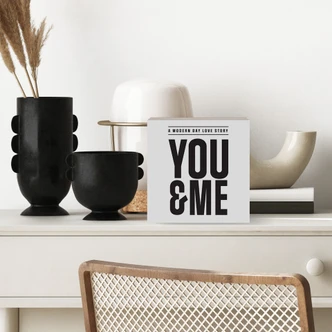 Holzbild zum Hinstellen - You and me - Kerr-Dineen - 15x15 cm 