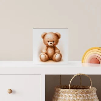 Houten Decoratieblok Kleine teddybeer - Magnusson 