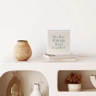 Houten Wanddecoratie om op te hangen - Doe de dingen die er toe doen - Prints by Ayleen - 15x15 cm 