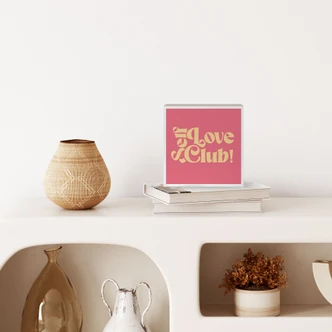 Holzbild zum Hinstellen - Self Love Club Pink - Prints by Ayleen - 15x15 cm 