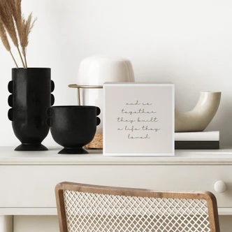 Holzbild zum Hinstellen - Together - 15x15 cm 