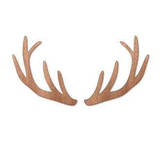 Houten Wanddecoratie Mahoniefineer Gewei (2-delig) 