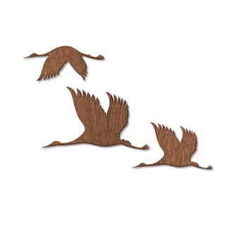 Holzkunst Mahagoni - Kraniche - Vogelschwarm - aus der LandIDEE Wohnen & Deko Kollektion 