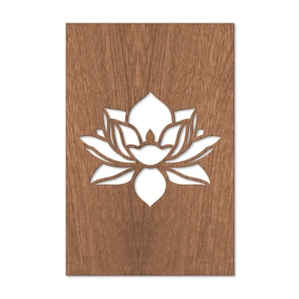 Houten Wanddecoratie Mahoniefineer - Lotusbloem 