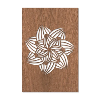 Houten Wanddecoratie Mahoniefineer Mandala Bloem 