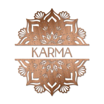 Houten Wanddecoratie Mahoniefineer Mandala - Karma 