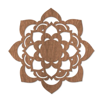 Houten Wanddecoratie Mahoniefineer Mandala Lotus 