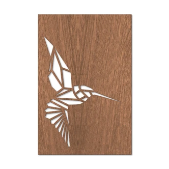 Decoro in legno - Origami Colibrì 
