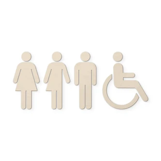 Holzdeko Pappel - WC Schild 