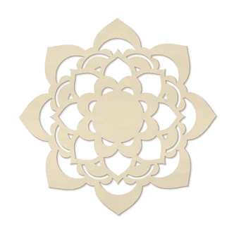 Décoration murale en bois placage de peuplier - Lotus Mandala 