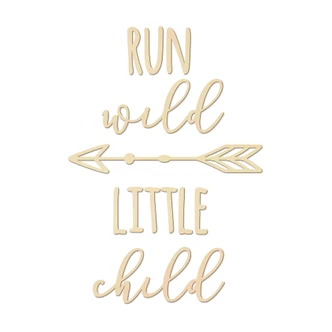 Holzkunst Pappel - Run wild little child 