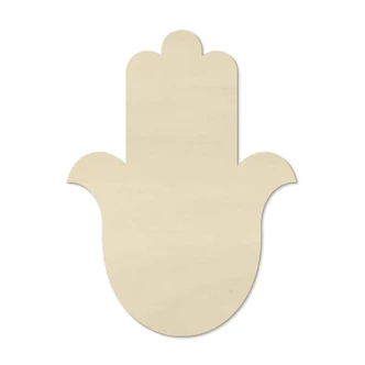 Holzdeko Pappel - Yoga Hamsa Hand Silhouette 