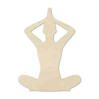 Väggdekorationer i trä poppel - yogaposition sittande 02 