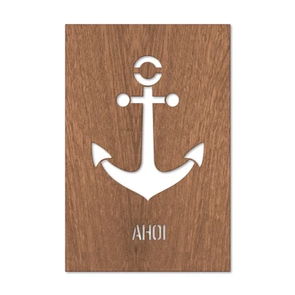 Dekobild Mahagoni - Ahoi mit Anker Dekobild Mahagoni - Ahoi mit Anker