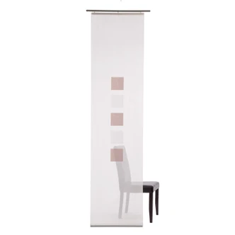 Homing Flächenvorhang Elias weiß, rosa  -  2,45x0,60 m 