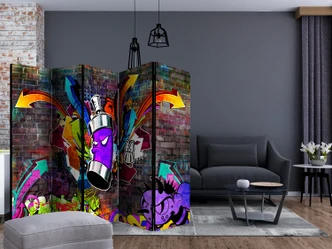 Kamerscherm - Graffiti: Een explosie van kleuren , 5-delig - 225x172 cm 