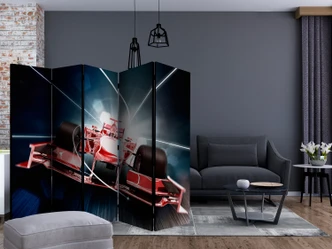 Paravent, Raumteiler freistehend, Trennwand - Tempo und Dynamik der Formel 1 , 5-teilig - 225x172 cm 