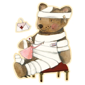 Wandtattoo Leffler - Genesung mit Teddy 