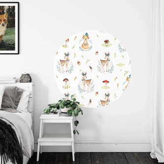 Muursticker Kvilis - Hertjes en Vosjes - rond 