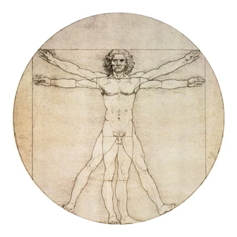 Wandtattoo Da Vinci - Proportionszeichnung - Rund 