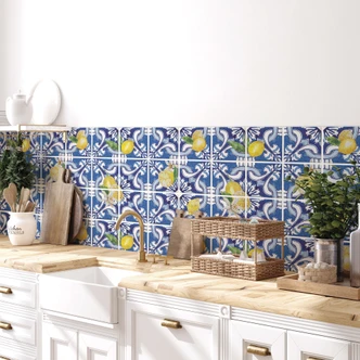 Adesivi piastrelle Limoni siciliani - Set di 12 pz. 