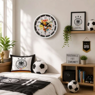 DFB Wanduhr für Kinder - Maskottchen Paule Ø29 cm 