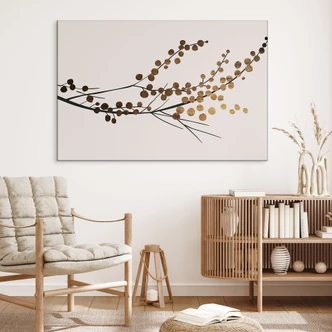 Wandbild Goldener Zweig - Kubistika - Alu-Dibond 
