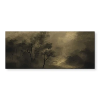 Stænkplade til køkken Træer i skumringens tåge - Hobday 