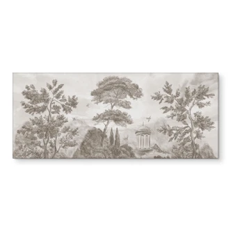 Keukenachterwand landschap met tuinlandschap in beige - Ms Tiff 