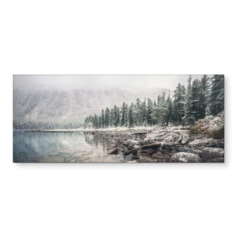 Küchenrückwand Winterwald am See - Rostovskiy 