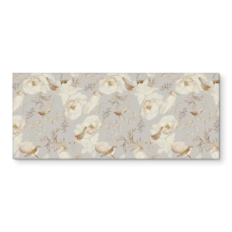 Küchenrückwand Vögel zwischen weißen Blumen - UN Designs 