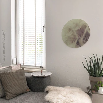 Glasbild Pusteblume Close Up - rund 