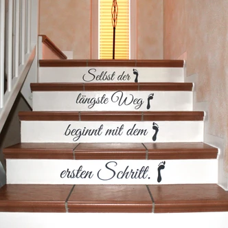 Stufen-Wandtattoo Selbst der längste Weg... Stufen-Wandtattoo Selbst der längste Weg...