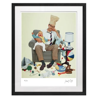 Exklusive Edition: handsigniert und limitiert - Fine Art Poster mit Passepartout im Rahmen - Wo bleibt Mama denn (1960) - Kurt Ard - 40x50 cm 