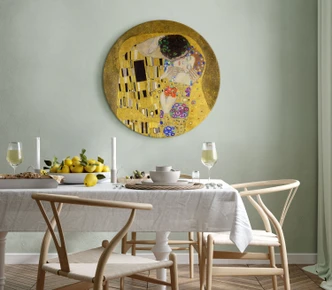 Rundes Leinwandbild Klimt - Der Kuss  