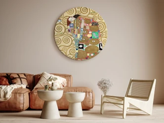 Rundes Leinwandbild Klimt - Die Erfüllung 