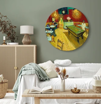 Rundes Leinwandbild van Gogh - Das Nachtcafé 