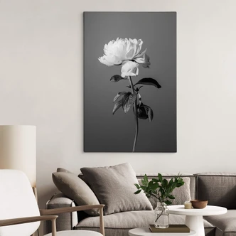 Canvastavla 1X Studio - Peony svartvit 