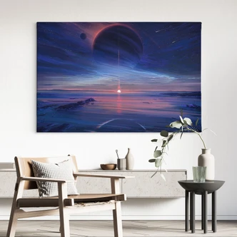 Leinwandbild Landschaft mit Erde und Galaxie - Aenami 