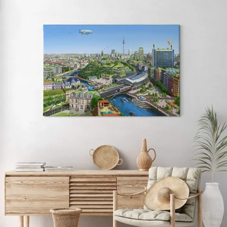Canvastavla aerroscape - Berlin Solarpunk 