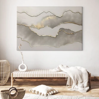 Leinwandbild Abstrakte Landschaft mit Metallicfarben - Alma 