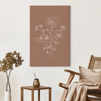 Leinwandbild Wildrosenstrauß Mocha-Mousse - Anis Illustration 