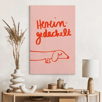 Leinwandbild Lustiges Hundemotiv mit Dackel - Arnold 