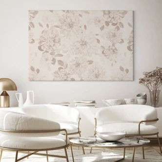 Blumen Leinwandbild Dahlien Shabby Chic Beige - Bloomery Decor 