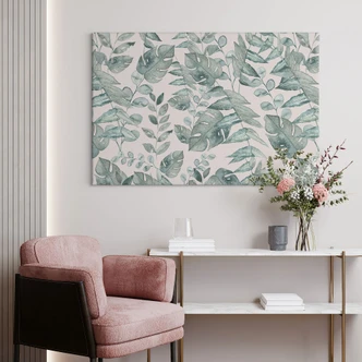 Canvastavla djungelblad akvarell gräddfärg - Bloomery Decor 