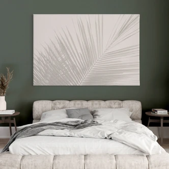 Canvasbillede med palmeblade i hørlook - Bloomery Decor Canvasbillede med palmeblade i hørlook - Bloomery Decor