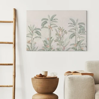 Leinwandbild Tropischer Wald mit Kakadus - Bloomery Decor Leinwandbild Tropischer Wald mit Kakadus - Bloomery Decor