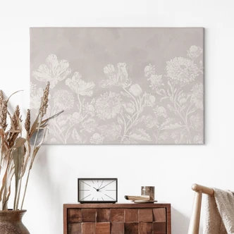 Leinwandbild Wildblumen in Kreide-Optik Beige - Bloomery Decor Leinwandbild Wildblumen in Kreide-Optik Beige - Bloomery Decor