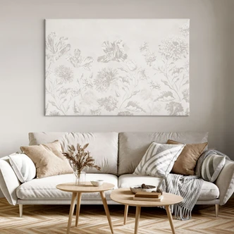 Leinwandbild Wildblumen in Kreide-Optik Greige - Bloomery Decor Leinwandbild Wildblumen in Kreide-Optik Greige - Bloomery Decor